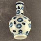 Chinese Porcelain Bud Vase Blue White Round 3" Across x 5.75" Tall Vintage