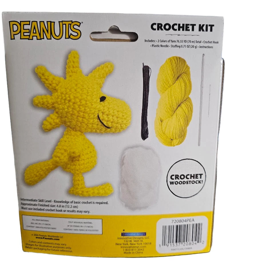 Peanuts Woodstock Crochet Kit DIY Craft Yarn Needle Stuffing Complete New Sealed