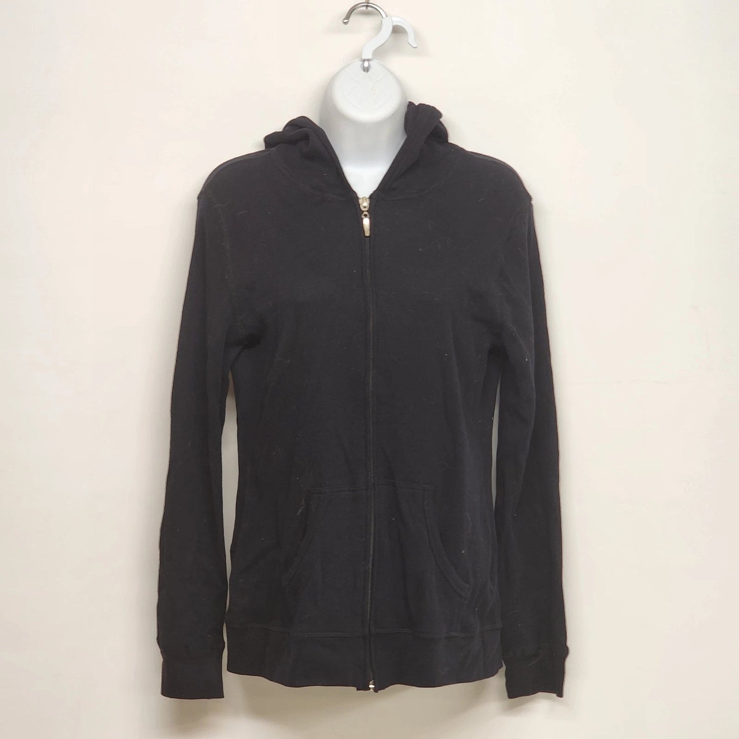 Sweet N' Kool Outfitters Hoodie Womens L Black Bedazzled Rhinestone Zip Up Goth