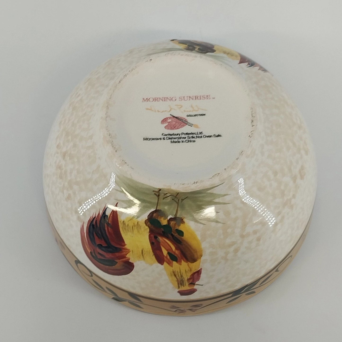 Canterbury Potteries Morning Sunrise Rooster Cereal Bowl 6" Hand Painted