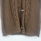 Relativity Women’s Medium Brown Cable Knit Vest Faux Fur Hood Toggle Zip
