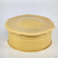 Bakelite Plastic Yellow Powder Jar Round Vanity Box Trinket Celluloid Style Vtg