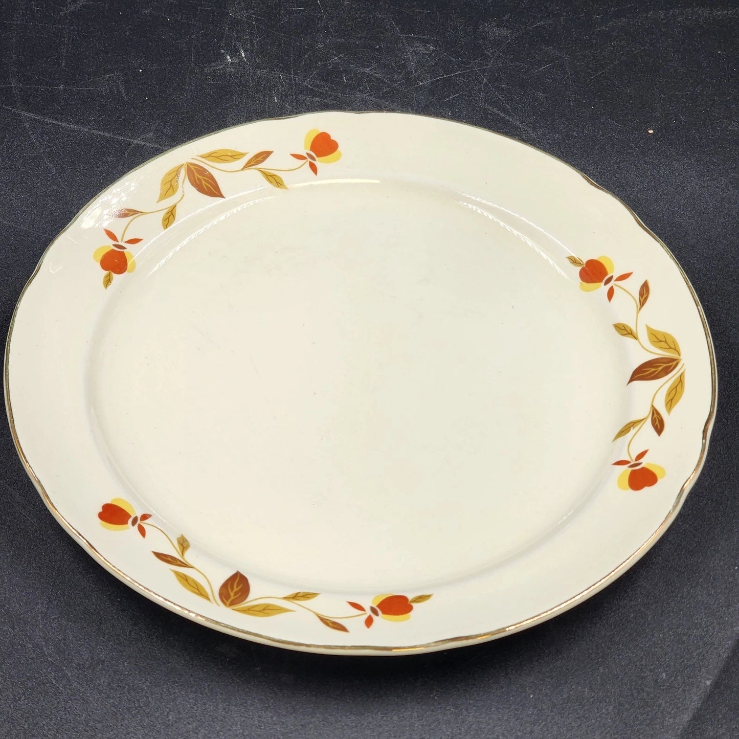 Autumn Leaf Breakfast Plate 9.25" Hall's Superior for Jewel Tea MCM Vintage