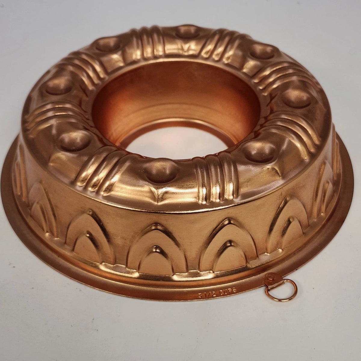 Copper Tone Jello Gelatin Ring Mold 3.5 Cup Geometric Wall Hanging 8.5" Vintage
