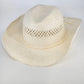 All White Straw Paper Woven Cowboy Hat Western Summer Sun Hat White Rope Band
