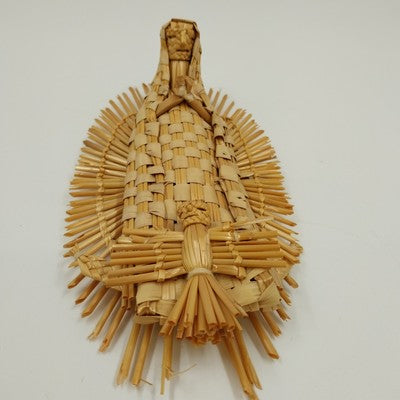 Braided Straw Madonna With Child Folk Art Virgin Of Guadalupe Mexican Tarascan