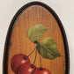 2 Hand Painted Farmhouse Vintage Folk Art Wooden Wall Hanging Plaque Fruit Plums