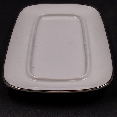 Noritake Cumberland Covered Butter Dish 8" White Floral Platinum Trim Vtg
