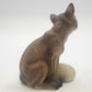Fox Figurine 5.5" Sitting Brown Cream Bushy Tail Wildlife Animal Rustic Decor