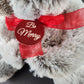 The Petting Zoo White Plush Teddy Bear Red Ribbon BE MERRY 12" Seated 2019