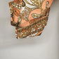 Talbots Women’s 16P Cotton Jacket Orange Paisley Floral Open Front 3/4 Sleeve