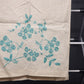 Off-White Linen Table Runner/Dresser Scarf Blue Embroidery 42"x16" Vintage