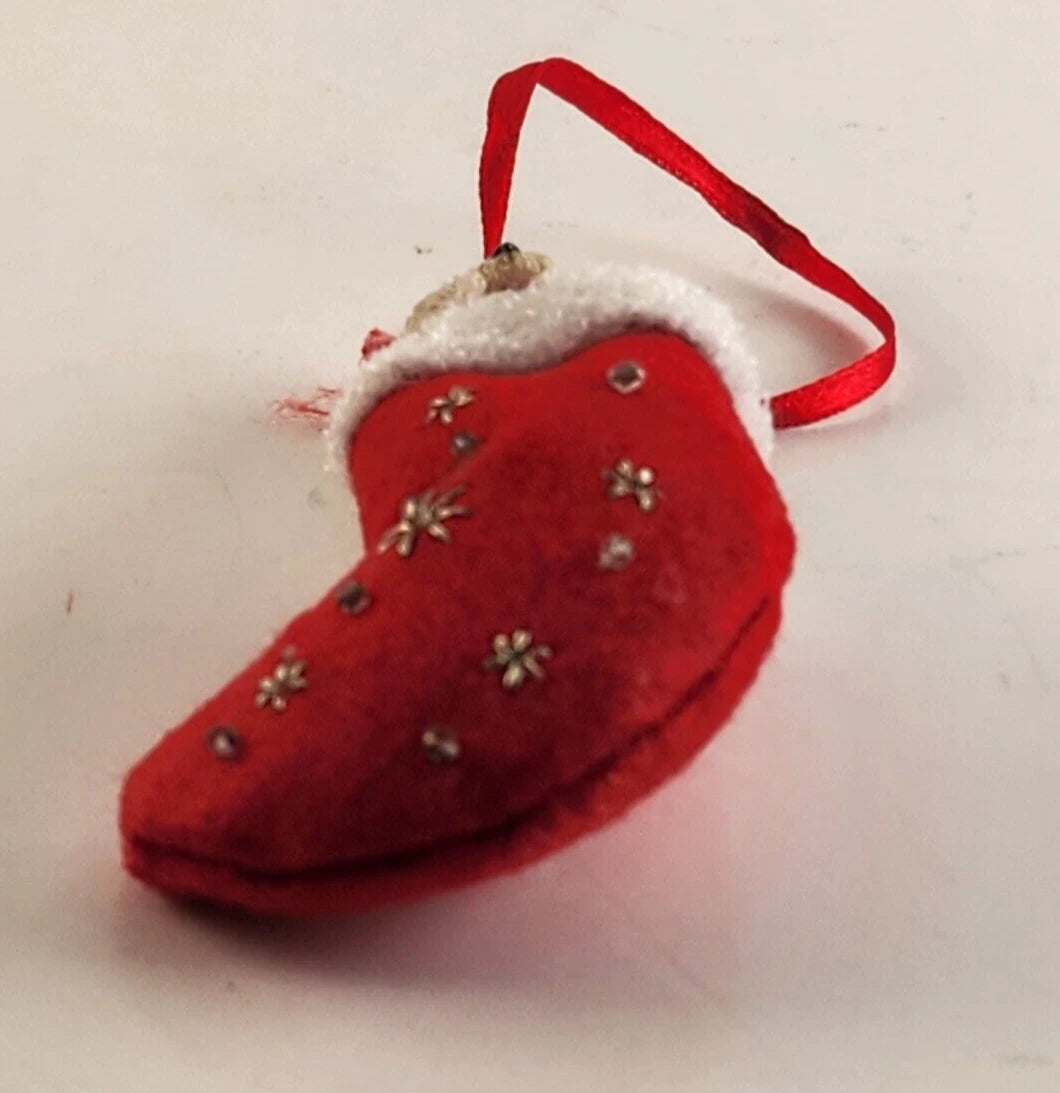 The Danbury Mint Bichon Frise Dog in Red Christmas Stocking Ornament Vintage