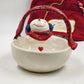 St. Nicholas Square Snowman Basket Candy Dish Button Up with Stocking China 7"