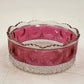 Manhattan Ruby Rose Powder Jar 1902 US Glass Cranberry Vanity Box Antique EAPG