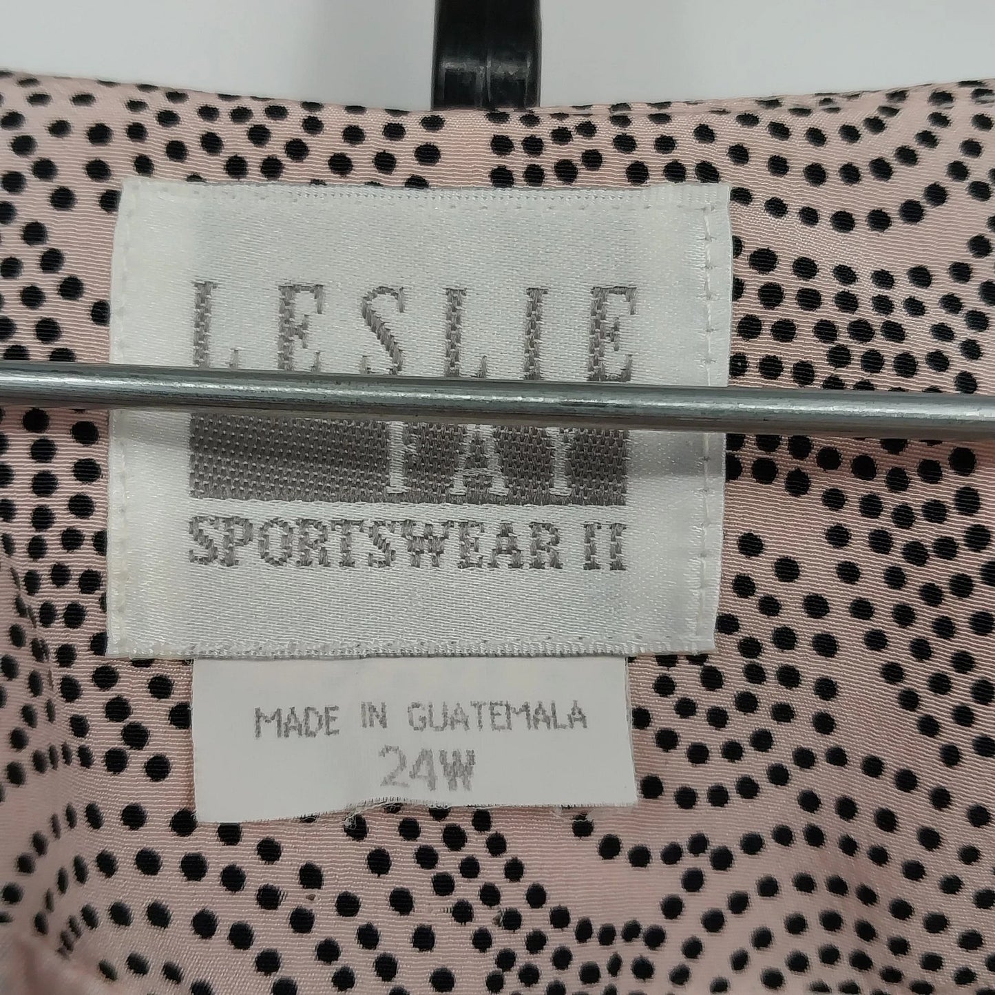 Leslie Fay Sportswear II 24W Dress Shirt Jacket Pink Paisley Double Breasted Vtg