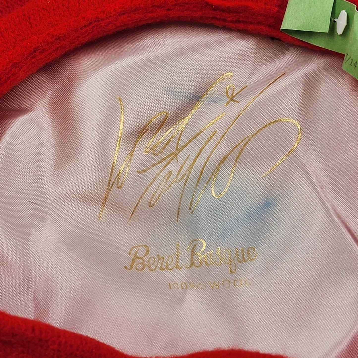 Lord & Taylor Red Wool Basque Beret Satin Lined French Style Hat Cap 11" Vintage