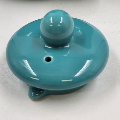 Pristine Blue Green Ceramic Teapot 16oz 4.5"H Glossy Kitchen China Serveware