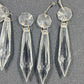 6 Rock Icicle Spear Crystal Plastic Chandelier Prisms 2" Ocatagon Accent & Wire