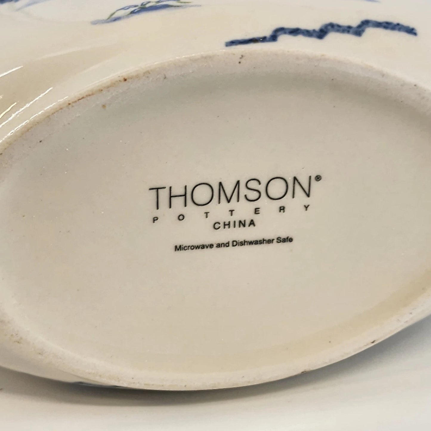 Thomson Pottery Snowman Gravy Boat and Underplate Set Christmas Holiday China