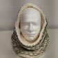 Sonoma Infinity Scarf Hooded Cowl Beige Green Knit Fleece Lined Head Cover China