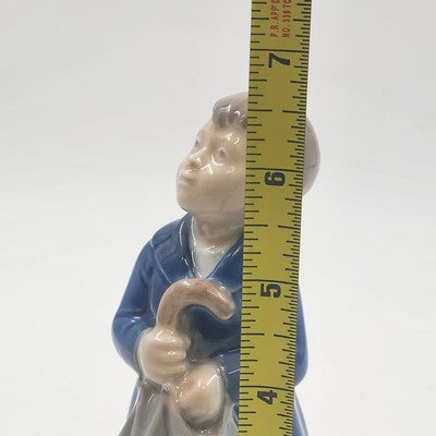 Royal Copenhagen April Boy Umbrella Figurine Porcelain Denmark 6.5"