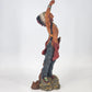 Native American Warrior Chief Statue Spear & Animal Hide Figurine Large 16.5"