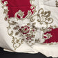 Deep Red & White Rectangle Tablecloth with Floral Damask Brocade Pattern 48"x60"