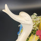 Hull Pottery Happy Duck Planter Floral 23 Matte White Swan Figurine Large USA