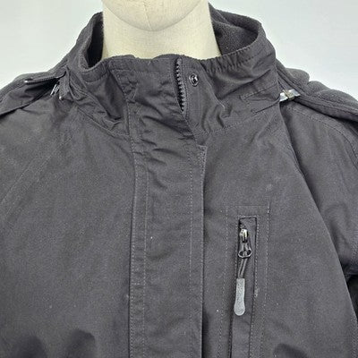 Eddie Bauer WeatherEdge Women’s Large Black Insulated Waterproof Jacket Detachable Hood Winter Coat
