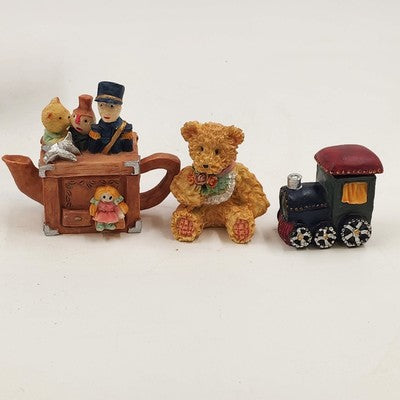 Cherished Moments AT-931 Bears Tea Time Mini Resin Tea Set 1995 Figurines