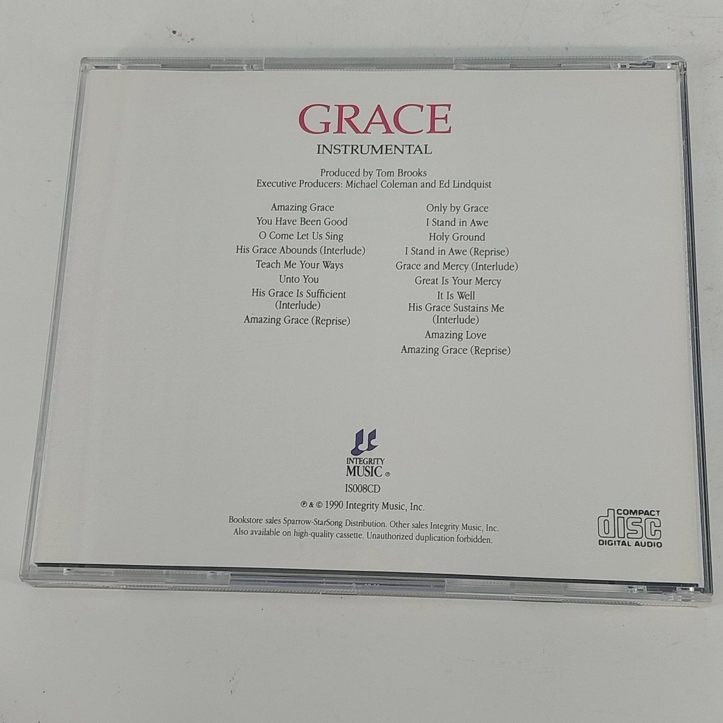 Integrity Music Experience Grace Instrumental CD 1990 Christian Worship Praise