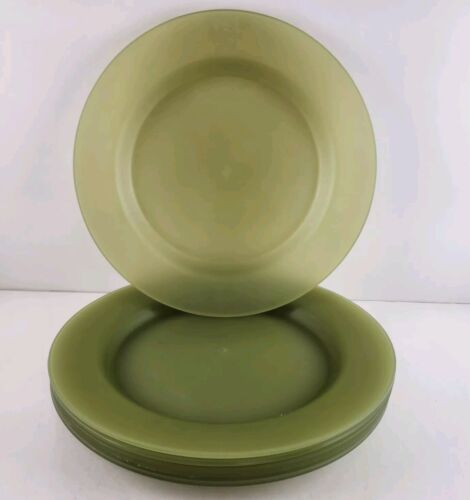 6 Pc Plastic Plates Outdoor Picnic Camping Dishes Green 9.75" Lunch Dinner