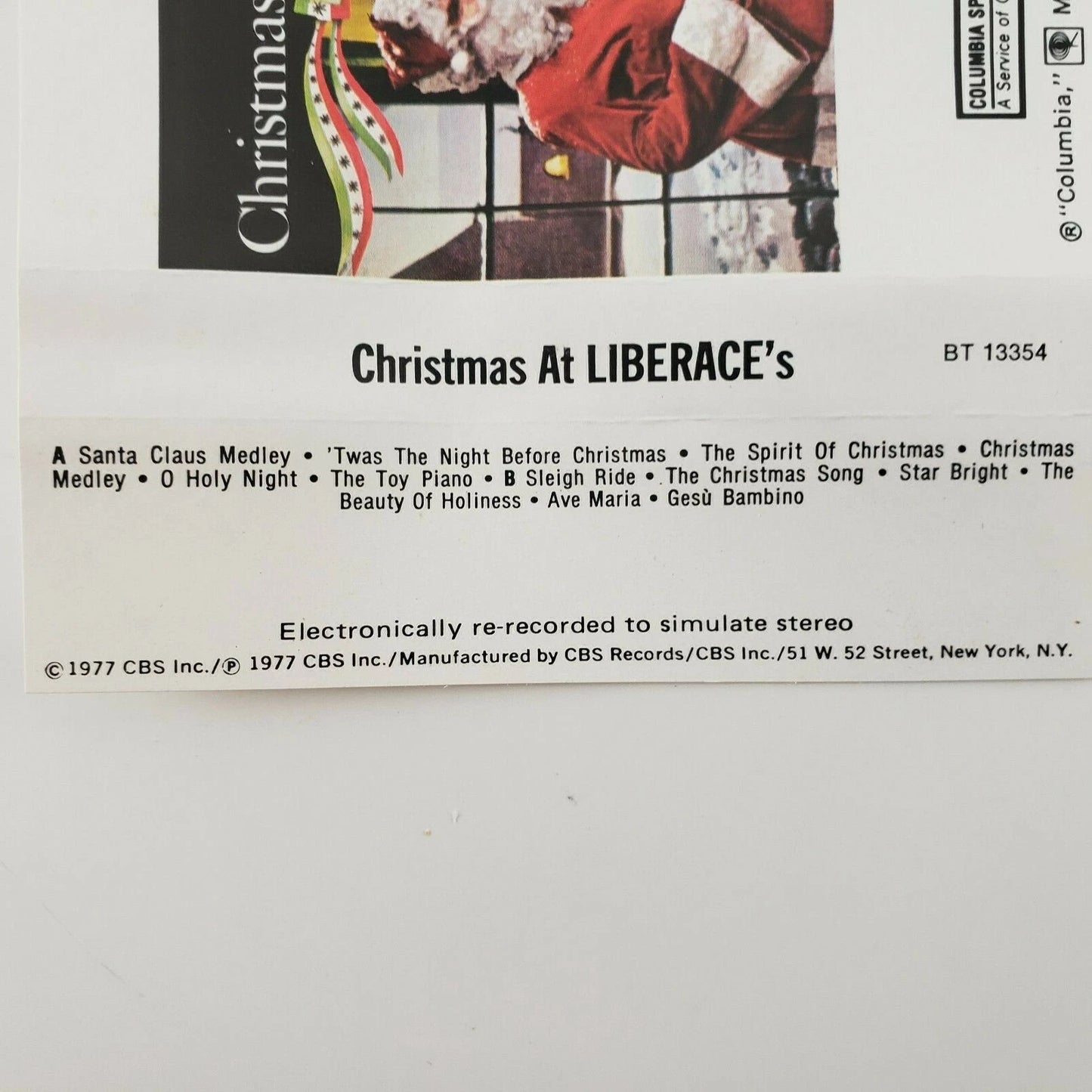 Christmas at Liberace's 1977 Audio Cassette Tape Columbia Stereo Re-recordings