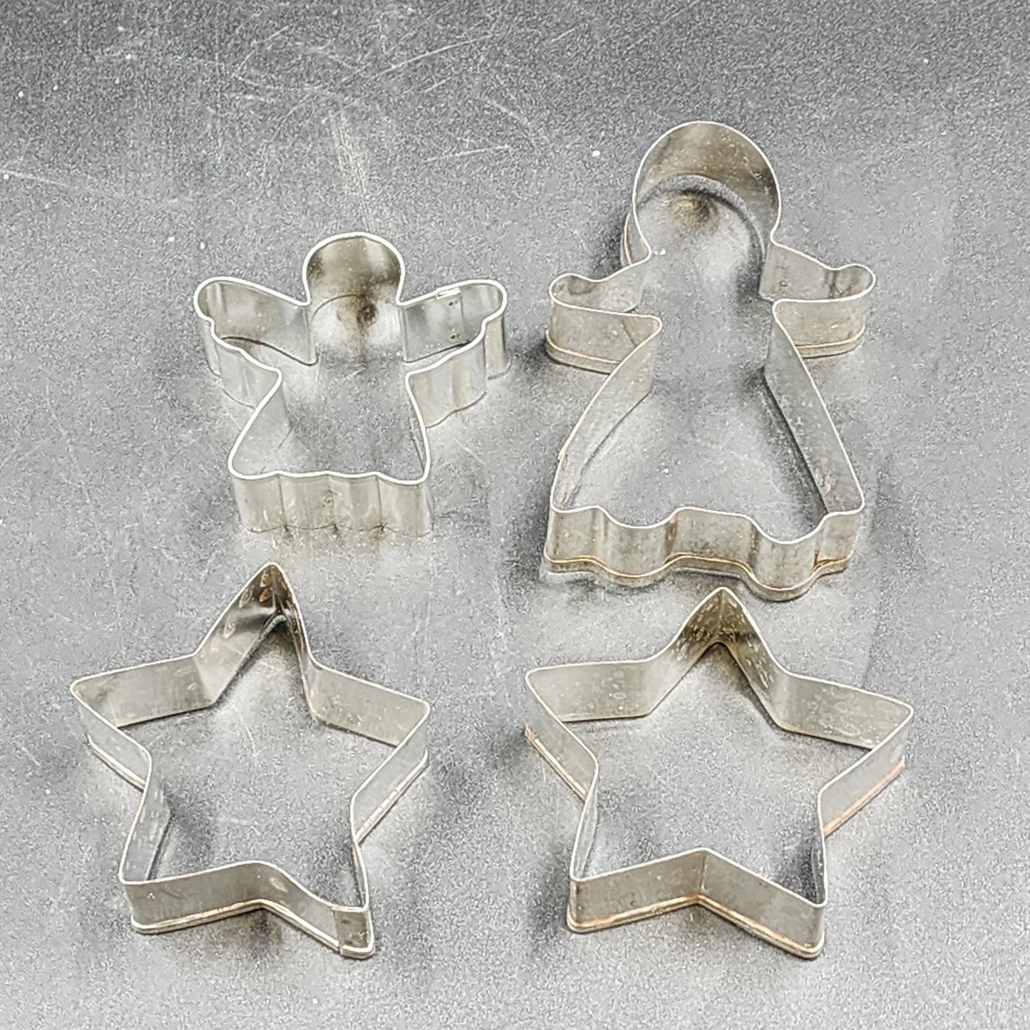 16 Metal Christmas Cookie Cutters Assorted Angel Star Tree Bell Reindeer etc.