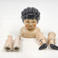 Porcelain Doll Making Parts 5 Piece Head Arms Legs Japan Black Curly Hair
