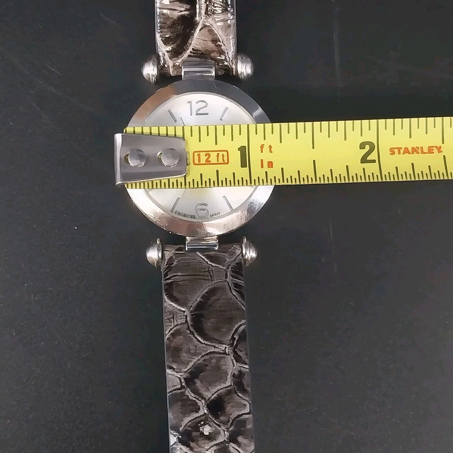 Kim Rogers Women's Watch 16366 Silver Tone Gray Snakeskin Band Boxed New Battery