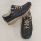 Predictions Black Leather Sneakers Womens Size 8 Beige Lace Shoes
