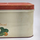 Cheinco Metal Tin Bread Box 13.5x9.5x8"h Strawberries & Leaf Red Lid Vintage MCM