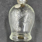 Wrisley Blue Fern Cologne Bottle 4.25 oz Clear Glass Silver Lid Empty 1950 Vtg