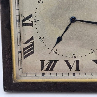Tiffany & Co Sterling 925 Case Antique Travel Desk Clock Square 8 Day Movement