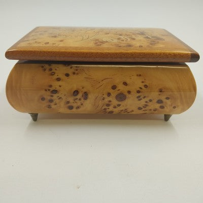 Reuge Inlaid Wood Music Box Italy 4x5.5" 18-Note MEMORY Tune Cats