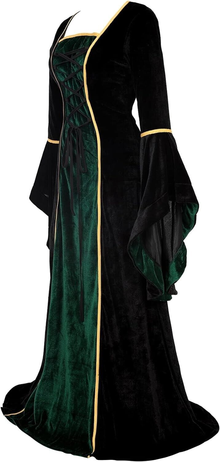 Renaissance Costume Women's Large Medieval Dress Cosplay Costumes Women's Long