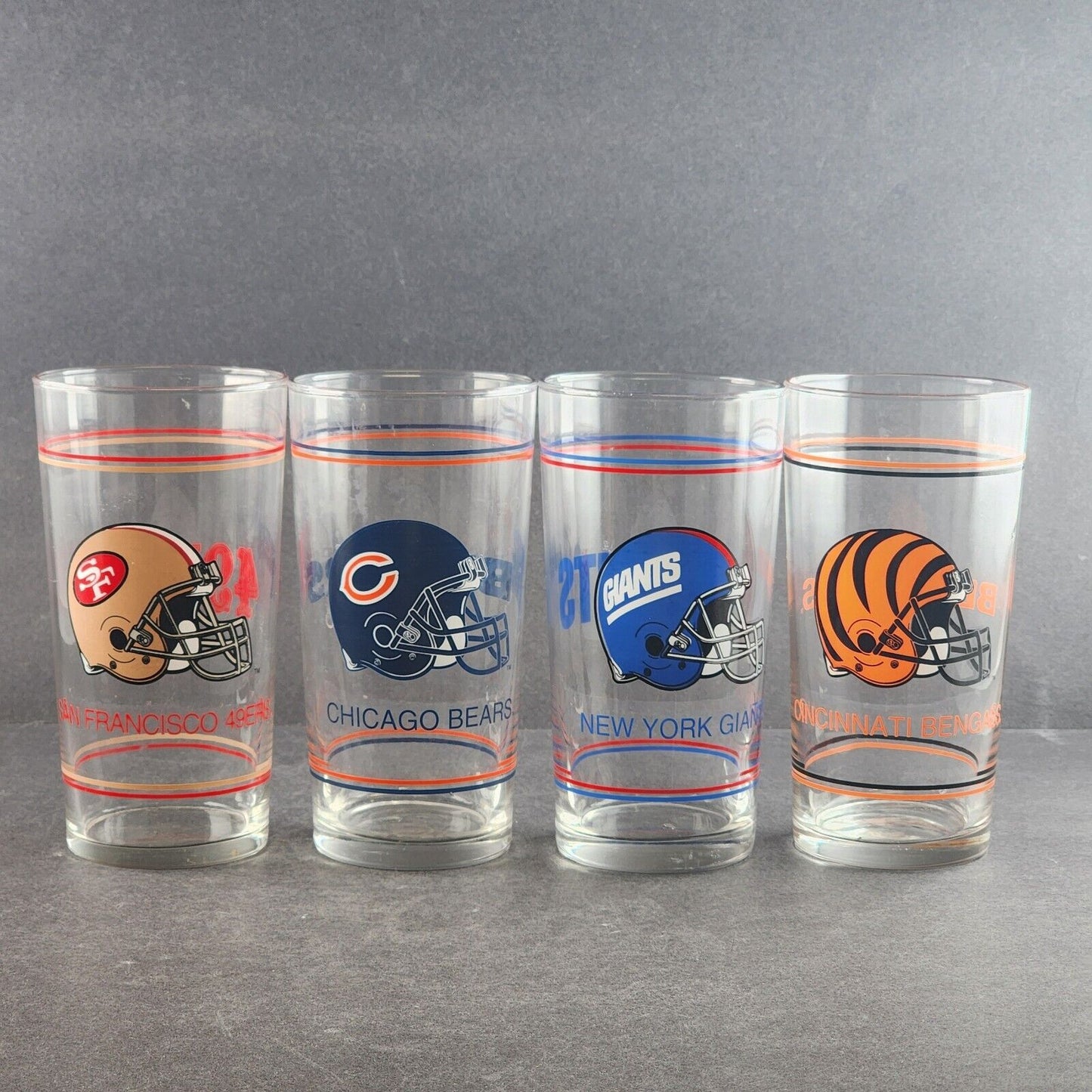 Libby NFL Team Helmet Logo Tumblers Various Teams Vintage 1990's