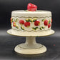 Franciscan Apple Covered Pedestal Cake Plate Large Earthenware Stand with Dome