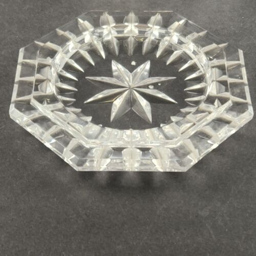 Waterford Crystal Glass Dish with Lid Octagon Shaped 5" Ireland Felt Pads Vtg