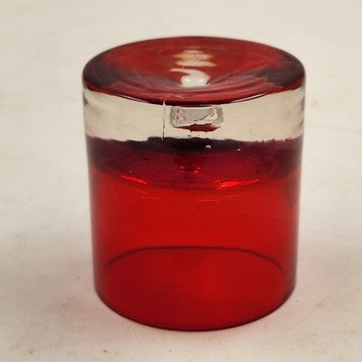 4 Red Flashed Short Highball Shot Glass Tea Lite Bubble Base 2.5"h Thick Barware