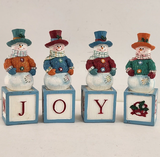 Avon Christmas Snowman Spelling Blocks Snow JOY Noel HOLY Hope 2003