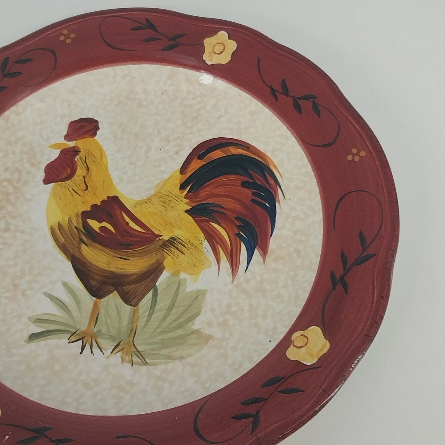 Canterbury Potteries Morning Sunrise Rooster Salad Plate Hand Painted 8.5"