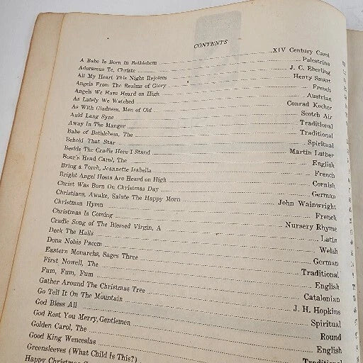 Christmas Sing Along Book for Carolers 9" x 12" Party Church Song Fest Vintage